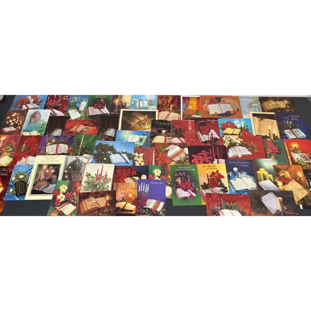 Vintage Christmas Cards Fronts ONLY Bibles Scrapbooking Decoupage Lot of 50+
